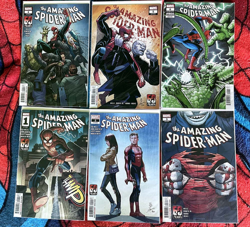The Amazing Spider-Man #1-13,variant #900,19-24 M/NM Wells/Romita full run lot