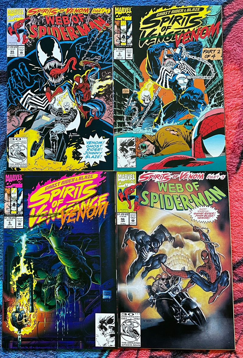 Spirits Of Venom #1-4 Web of Spiderman #95 & #96 Spirits of Venom #5& 6  NM