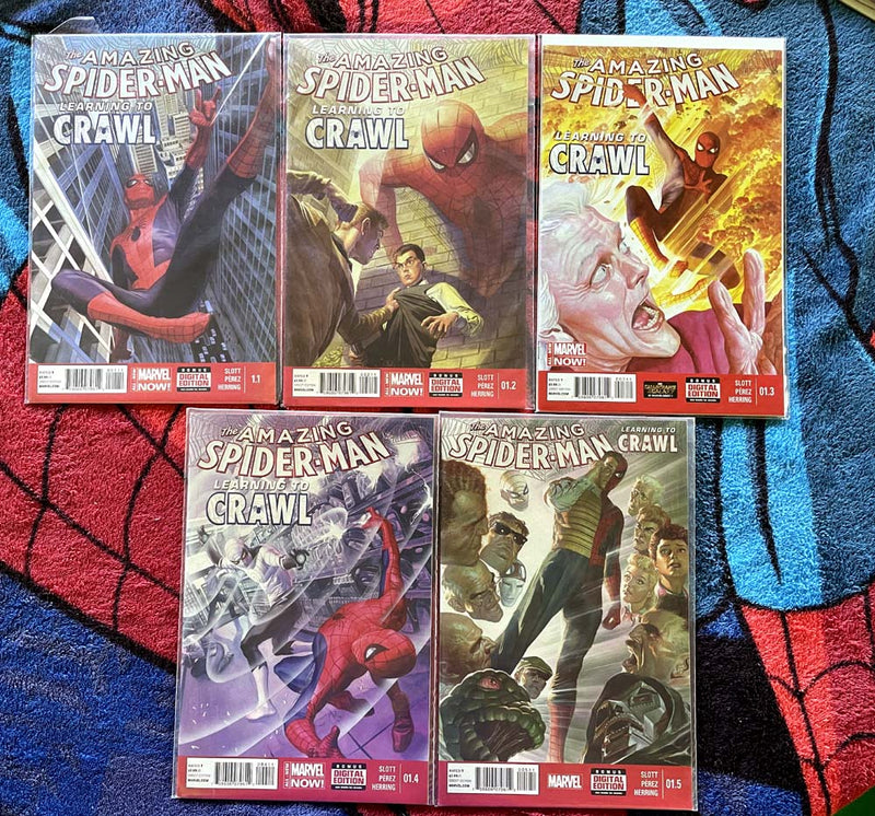 The Amazing Spider Man #1.1 - #1.5 Learning To Crawl Full run Lot VF-NM