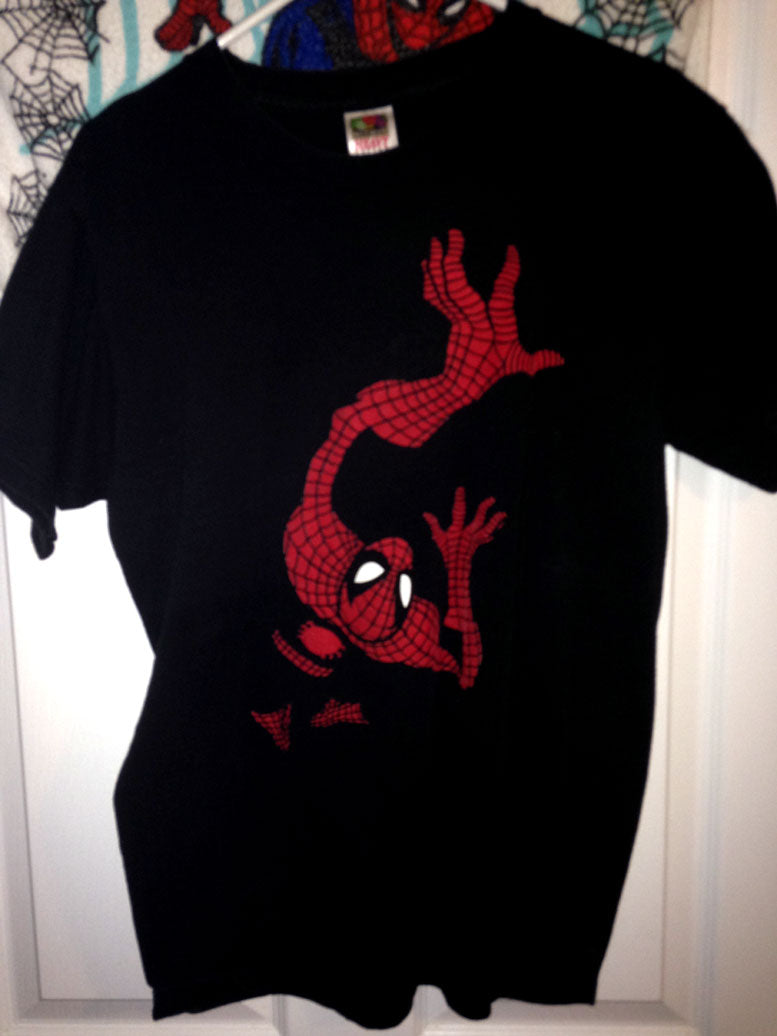 Spider-Man Vintage T Shirt Medium Black