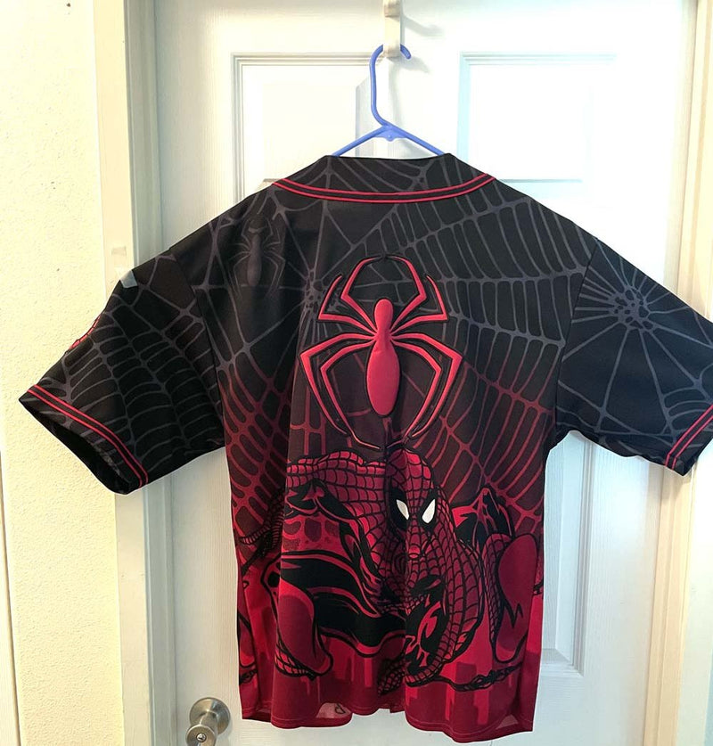 Vintage Spider Man Baseball Jersey Mens Large Anime Shirt