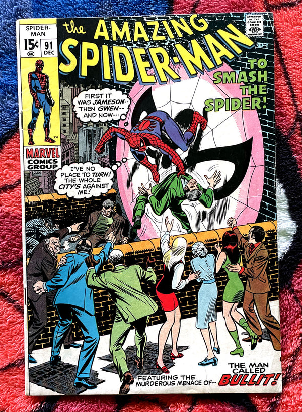 The Amazing Spider-Man #91 Fine-Très Fine Marvel L'Âge du Bronze