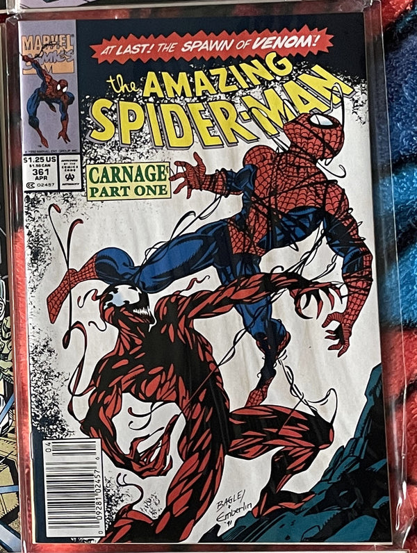 The Amazing Spider-Man #344-377,Bagley autograph 1st Carnage VF+