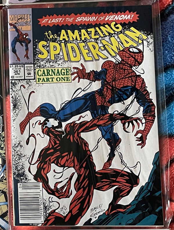 The Amazing Spider-Man #344-377,Bagley autograph 1st Carnage VF-NM