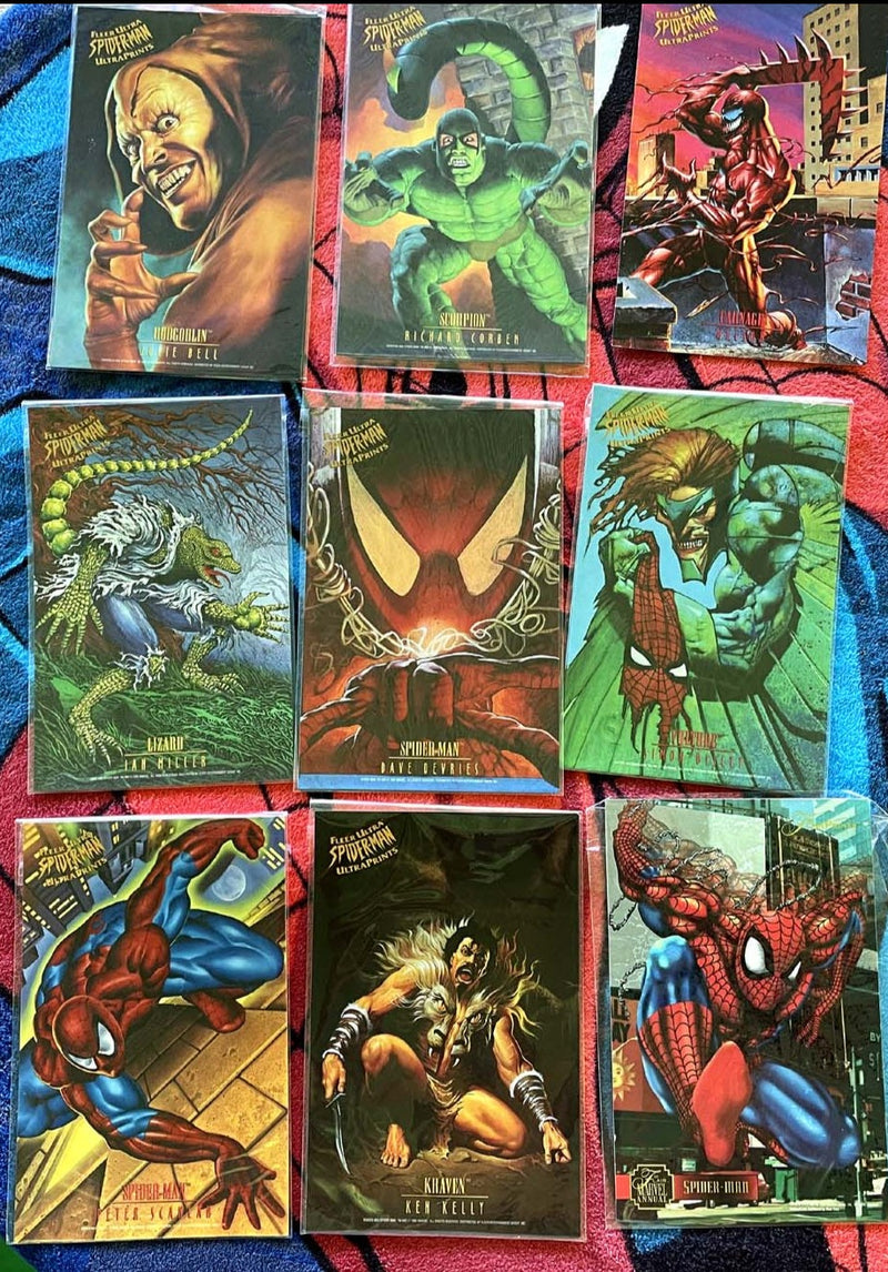 Fleer Ultra Spider-Man UltraPrints Set of 8 Plus Flair 95  NM