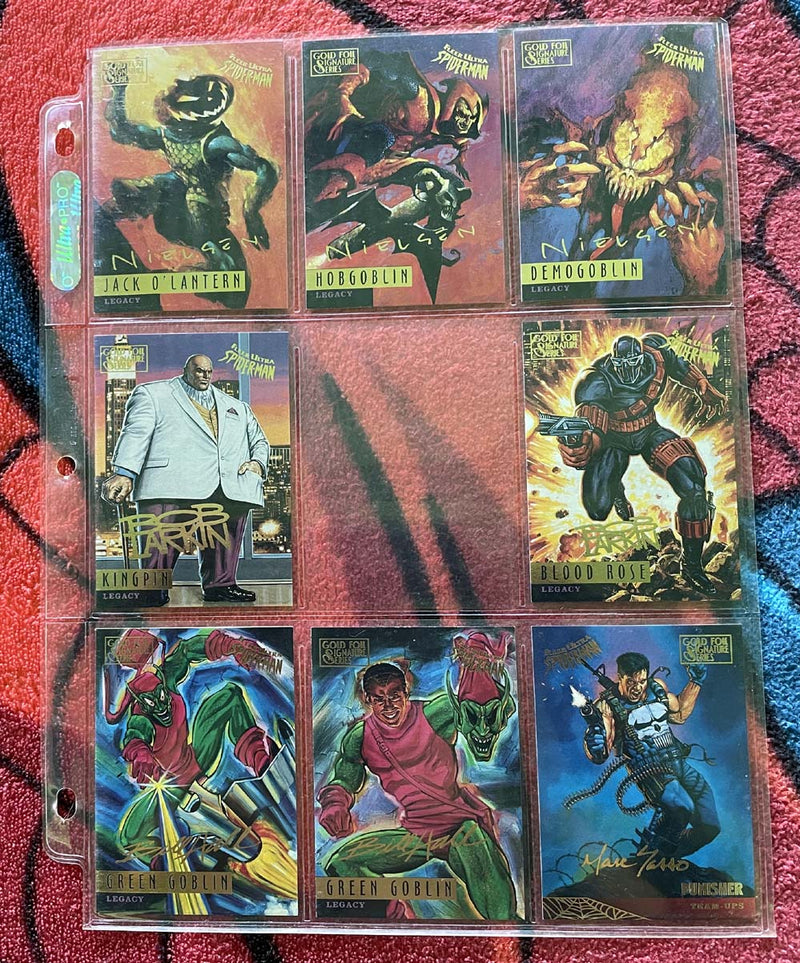 Spider-Man Gold Foil Signature Cards 85 card lot NM