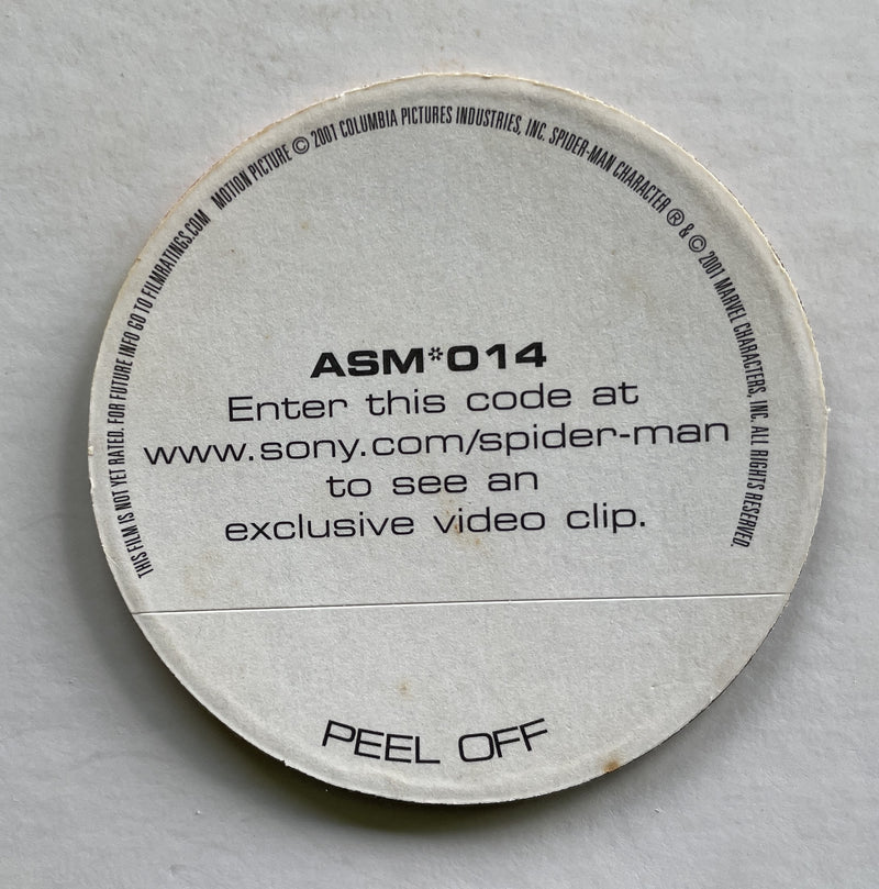 SPIDER-MAN 2001 MOVIE PROMO LENTICULAR STICKER SET OF 2 3D