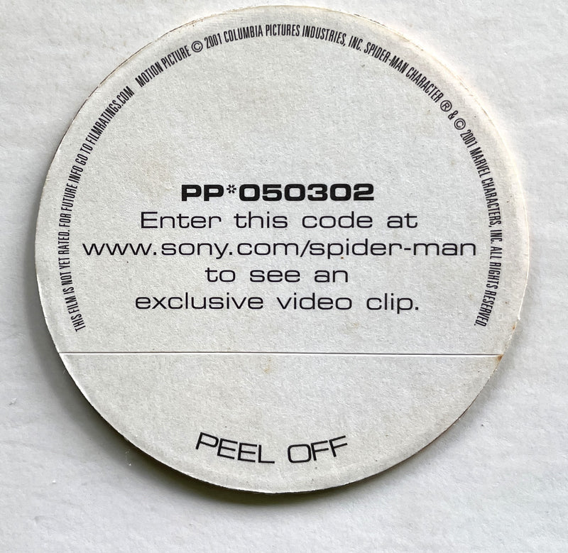 SPIDER-MAN 2001 MOVIE PROMO LENTICULAR STICKER SET OF 2 3D