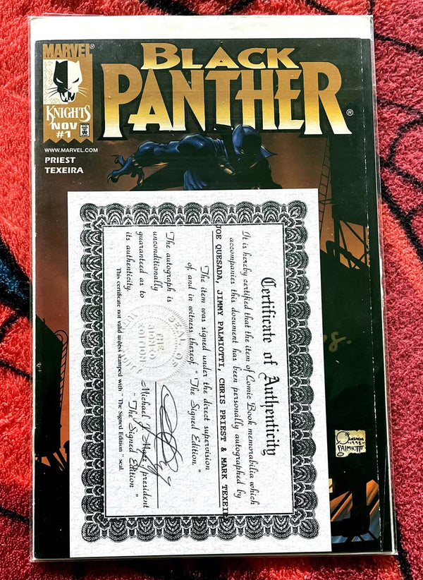 Black Panther #1 DF Variant-COA-4 autographs  VF- NM  1781/8000