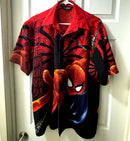Spider-Man Red Vintage  Button down Shirt -front back  Medium