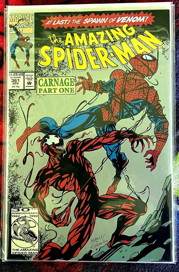 Amazing Spider-Man #342/361 variante argentée -1er Carnage NM