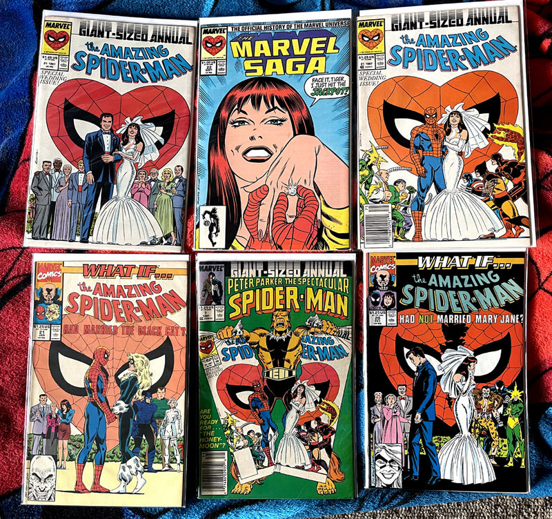 The Amazing Spider-Man  Annuals 21(both covers) + Marvel Saga 22 Wedding Issue VF