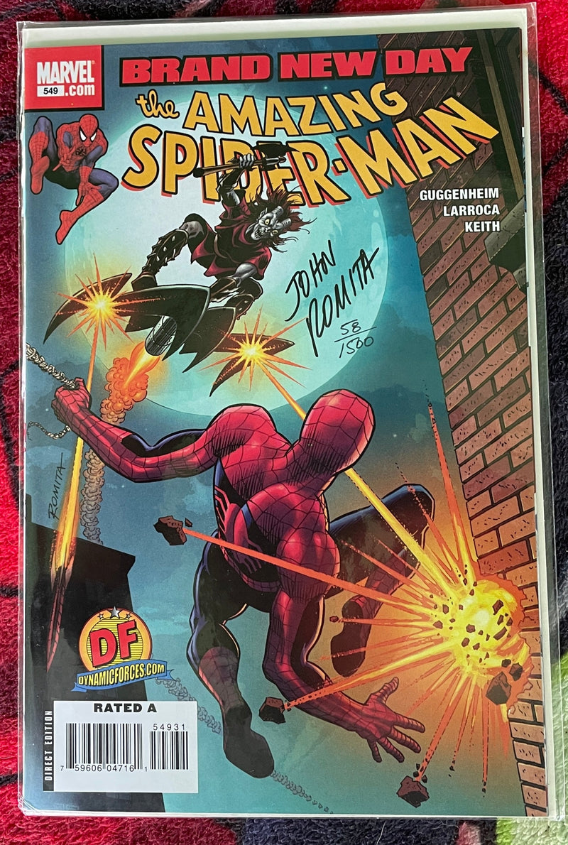 The Amazing Spider-Man #547 Romita Sr. autograph-NM-Dynamic Forces variant-COA #58/1500