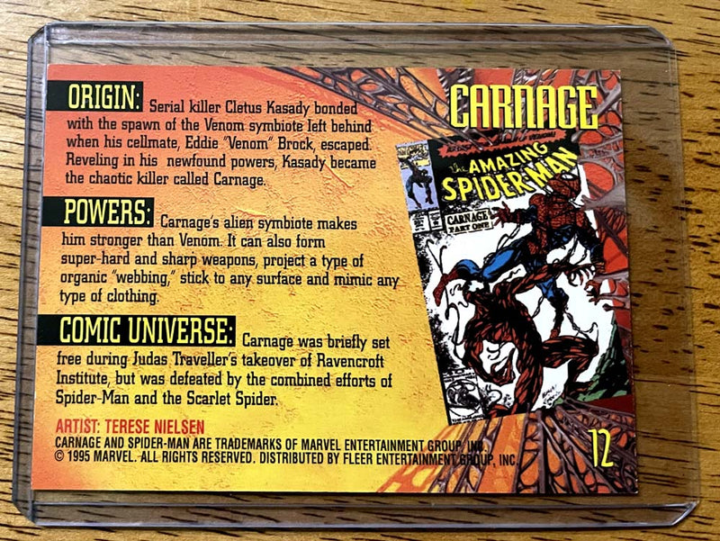 1995 Fleer Ultra Spider-Man Carnage Gold Foil Signature BASE CARD