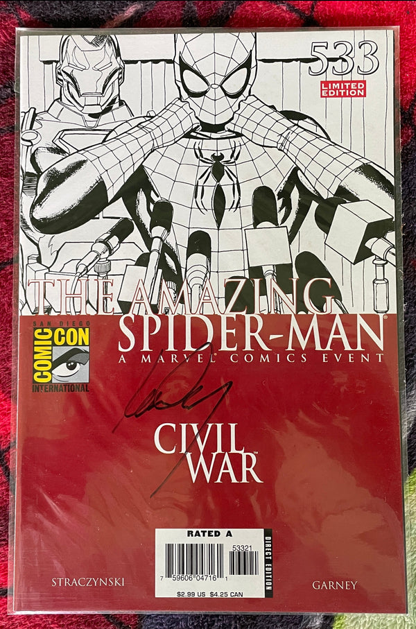 The Amazing Spider-Man #533- Autographe de Garney-NM-Variante ComicCon-COA