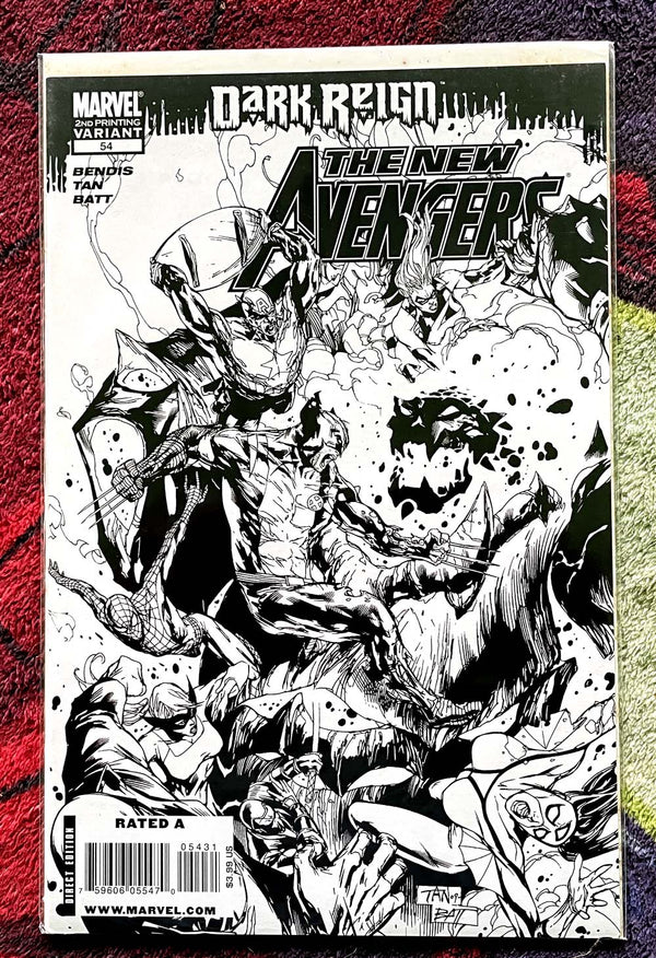 The New Avengers  #54 - 2nd Print - Chris Bachalo B&W sketch variant VF-NM