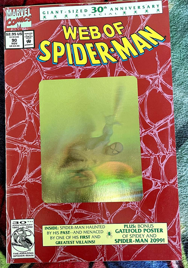 Web of Spider-Man #90 Gold 2e variante d'impression VF-NM Spider-Man 2099 intro
