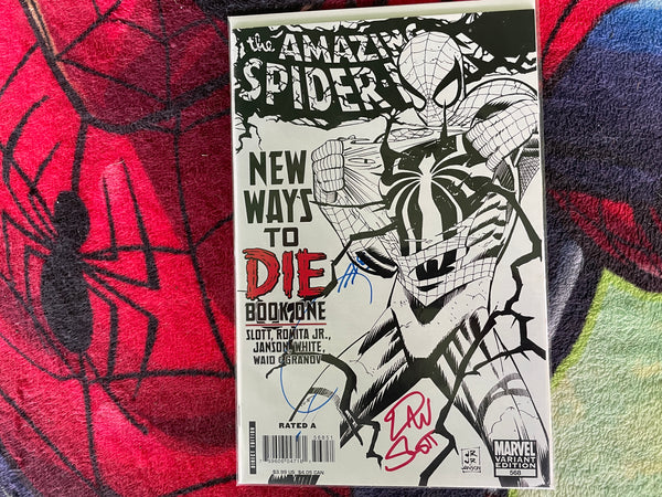 The Amazing Spider-Man #568 Variant NM  Quesada/Slott autograph- COA