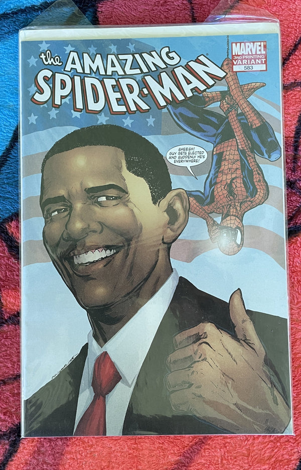 AMAZING SPIDER-MAN #583 3e impression Journée d'inauguration de la variante de Barack Obama