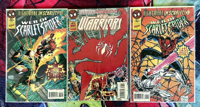 Web of Scarlet Spider #3 & 4 /New Warriors #17-Nightmare in Scarlet #1-3 full run  NM