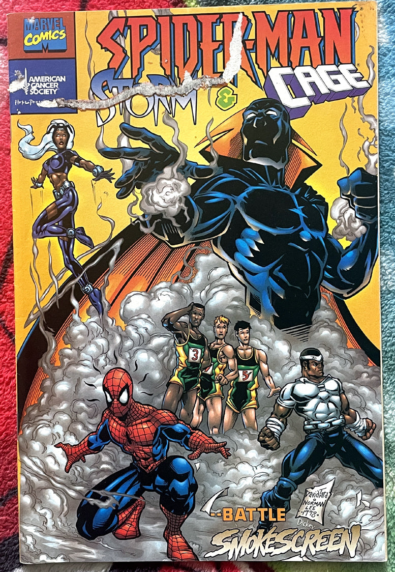 Spider-Man-Storm-Cage Battle Smokescreen Cadeau de l'American Cancer Society VF