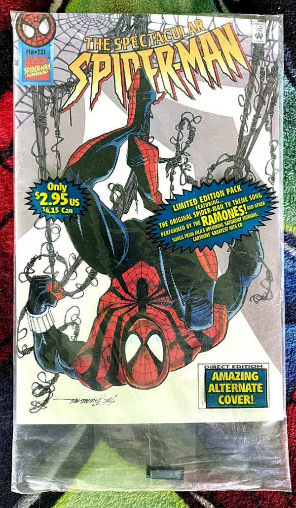 The Spectacular Spider-Man #231 variant polybagged with cassette NM