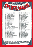 30th Anniversary- 1962-1992 cards  F- VF