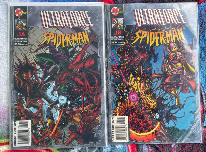 Ultra Force/Spider-Man #1A & 1B-Avengers #1 VF-NM