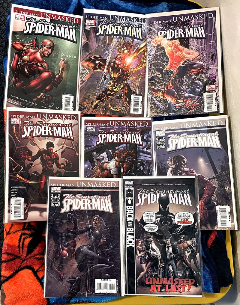 Sensational Spider-Man #28-35 Spider-Man Unmasked   variant #35 full run NM