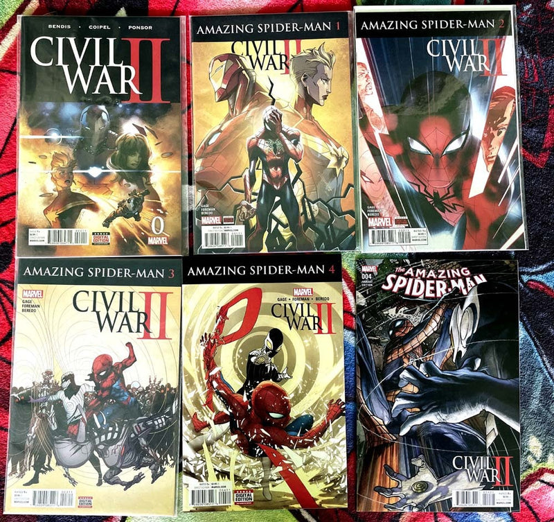 The Amazing Spider-Man  Civil War II-1-4,variant #4,#0 NM complete
