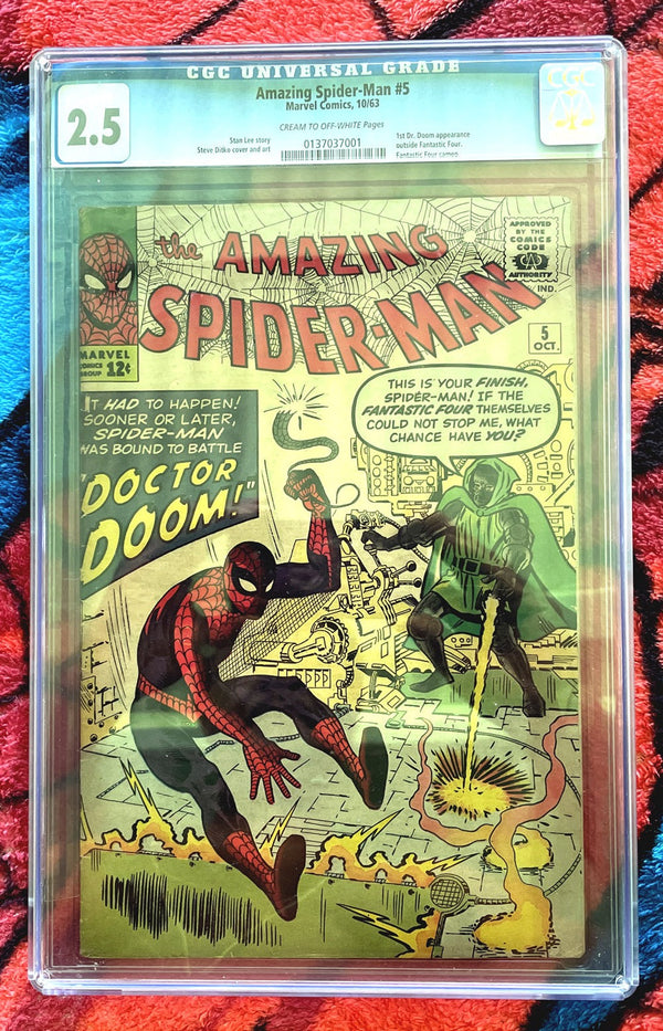 The Amazing Spider-Man #5- contre Dr Doom CGC 2.5 Marvel Silver Age