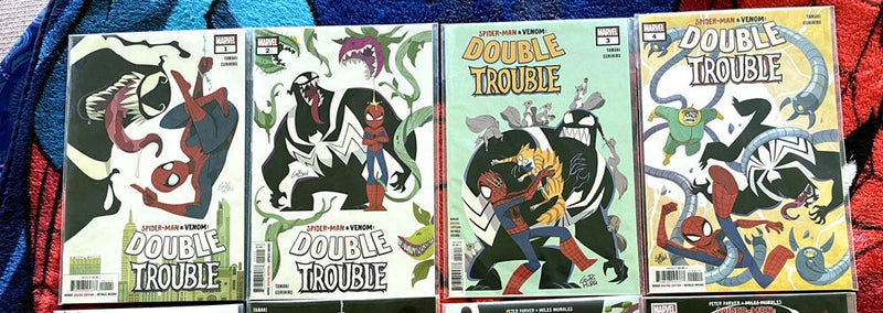 Double Trouble Spider-man Venom Miles Morales NM complète le lot complet