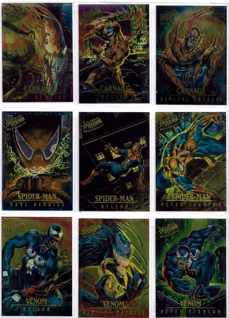 1995 Fleer ULTRA Spider-Man CHASE INSERT MASTERPIECES 9 Card Set!