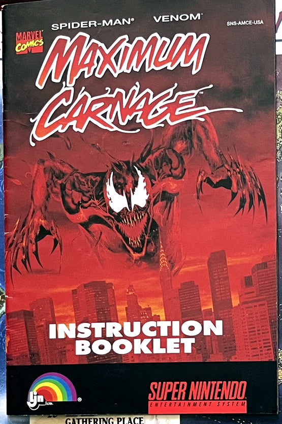 Maximum Carnage Official Game Secrets/Instruction Book/Ultra Print VF