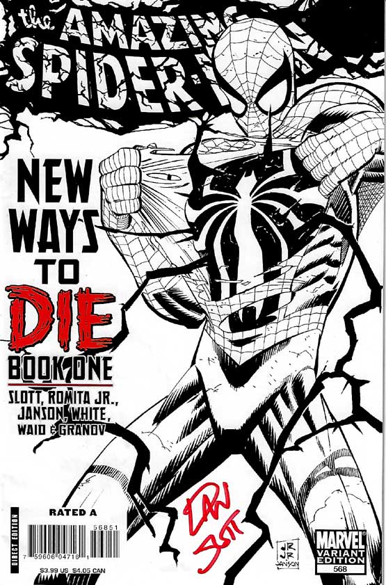 Amazing Spider-Man # 568 Variante signée par Slott COA-poster NM